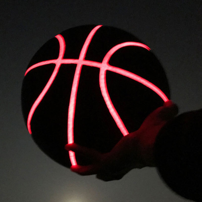 Balls LED Basketball Light Up Bright Streetball PU Leather Regular Size 7 Glow In The Dark for Night Play Gift 230822