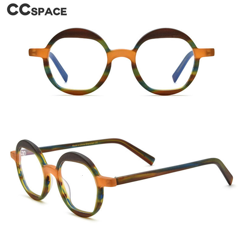 Fashion Sunglasses Frames 55055 Round Striped Spectacle Frame Acetate Optical Glasses Frames Men Women Fashion Glasses Customized Prescription Glasses