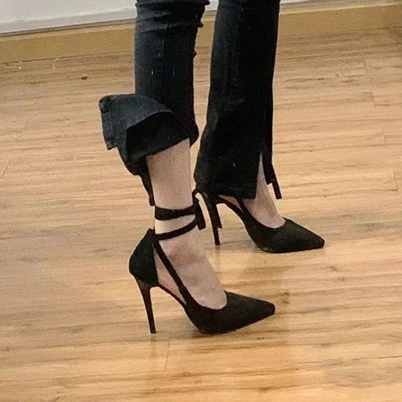 Dress Shoes Fashion High Heel's 2023 Autumn and Winter Korean Edition Suede Versatile New Pointed Thin Heel Shoe 230823