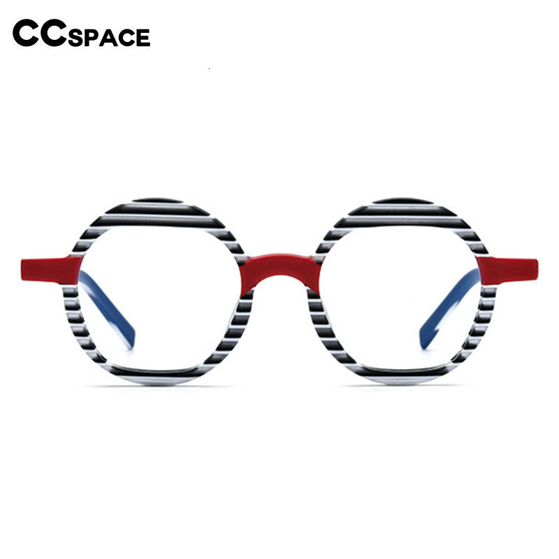 Fashion Sunglasses Frames 55055 Round Striped Spectacle Frame Acetate Optical Glasses Frames Men Women Fashion Glasses Customized Prescription Glasses