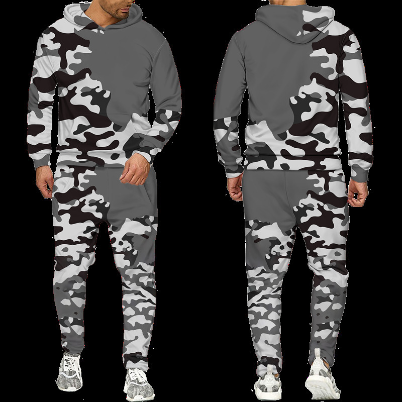 Men s Tracksuits Spring Autumn Camouflage Hoodie Pants Suit Men Women Casual Hooded Pullover Sweatshirt Set Tracksuit 2 Pieces Sportswear Outfits 2308