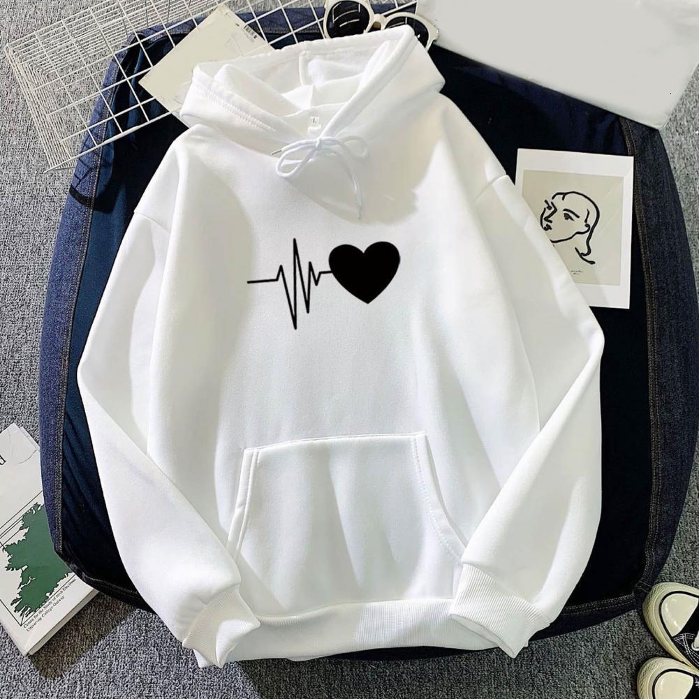 Women's Hoodies Sweatshirts Drop Arrival Women Hoodie Drawstring Warm Pullover Heart Print Spring Hoodie 230822