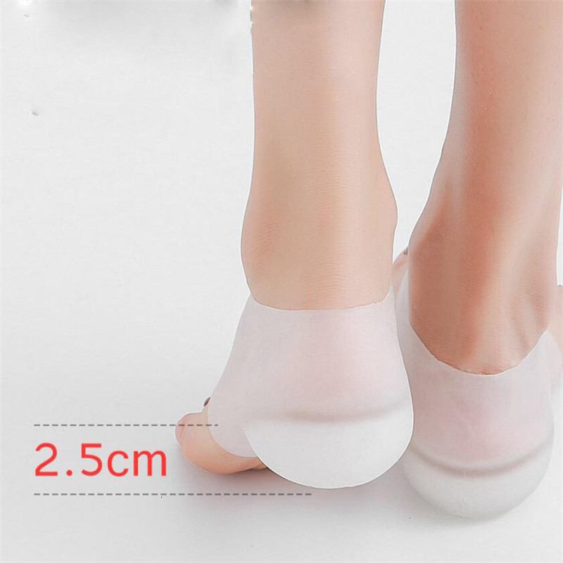 Shoe Parts Accessories Unisex Invisible Height Lifting Increase Insoles Silicone Elastic Heel Pad Foot Protection Men Women Cushion Hidden Insole 2308