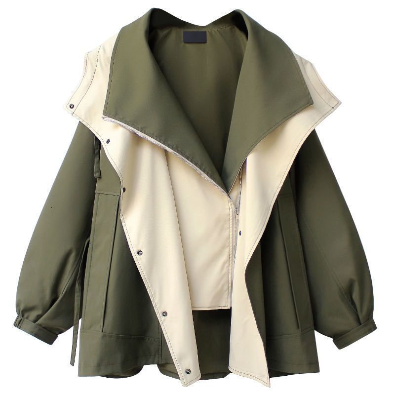 Women s Suits Blazers Spring and Autumn Mid length Trench Coat Hooded Zipper Loose Jacket Korean Version Fashion Little Chap Windbreak Women 230822