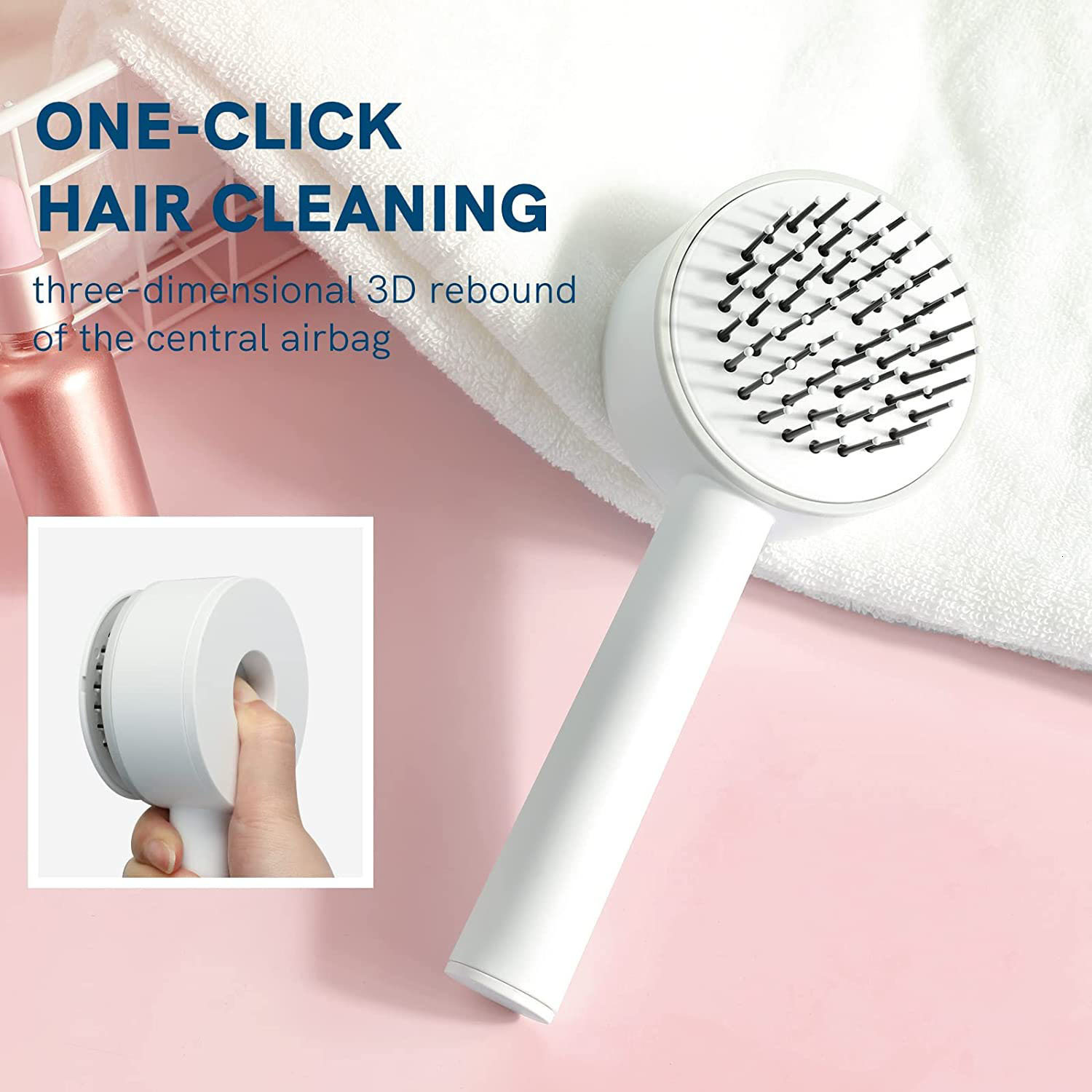 Hair Brushes 3D Air Cushion Massager Brush Anti Static Self Cleaning Easy Clean Retractable Bristle Detangler 230823