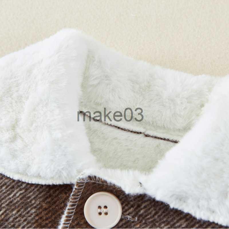 Down Coat Newborn Baby Girl Boy Fleece Plaid Jacket Infant Toddler Child Coat Autumn Winter Single Breasted Outwear Baby Clothes 9M2Y J230823