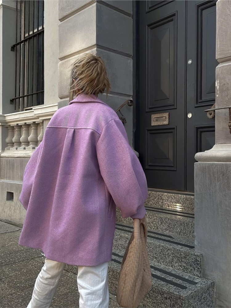 Women's Jacket Autumn Solid Lapel Crop Overcoat Fashion Long Seeve One Button Short Coat 2023 Chic Temperament Commute Female Streetwear 230822