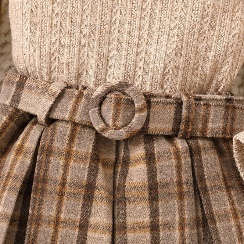 Clothing Sets Spring Girls Clothes Suits Knitted RuffleTop and Plaid Skirts for Kids Autumn 2pcs Children Outfits 230823