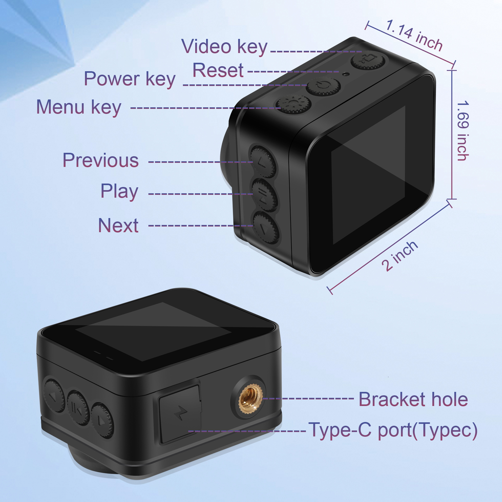 Weatherproof Cameras Vandlion A35 Waterproof HD 1080P Sports Action Camera 1 54" TFT Screen Wireless Cam Bike Car DVR Drive Recorder with Stands 