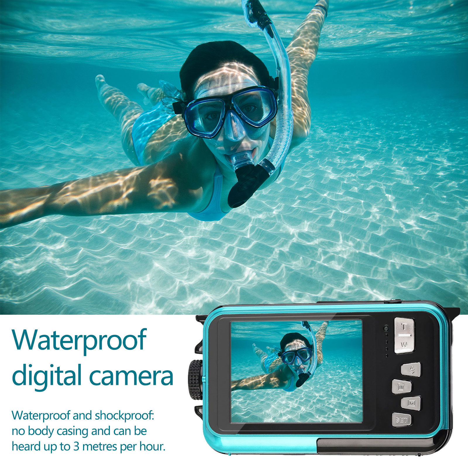 Weatherproof Cameras Underwater Camera Dual Screens HD 2 7K 48MP Digital Waterproof Anti shake Outdoor Video Recorder for Snorkeling Camping 230823