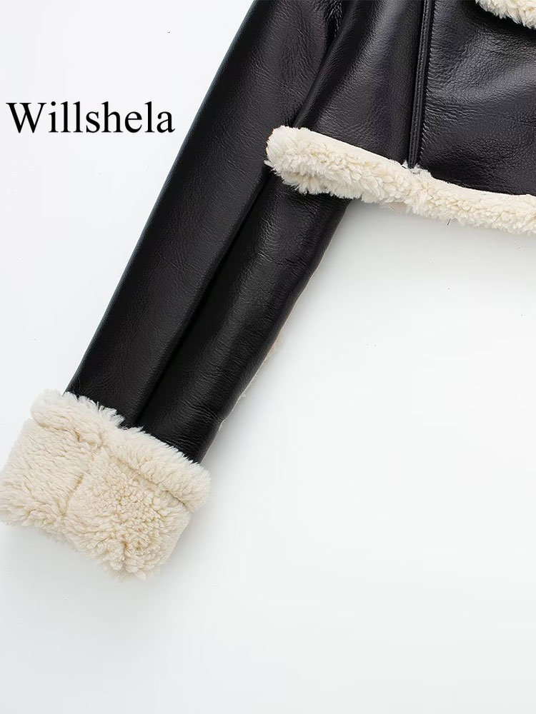 Women's Jackets Willshela Women Fashion Solid Front Zipper Jackets Vintage Lapel Neck Long Sleeves Female Chic Lady Outfits 230823