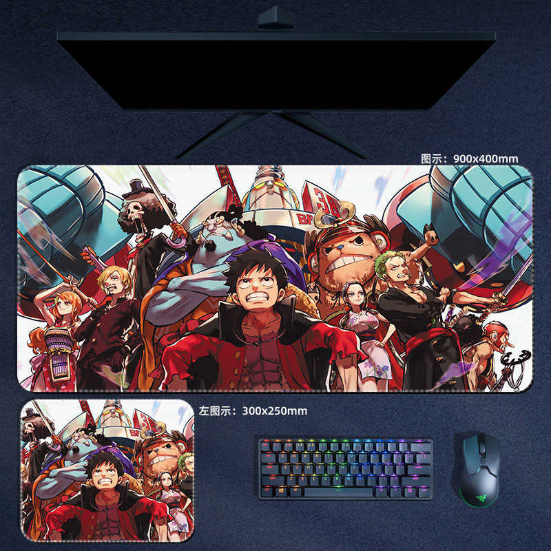 Mouse Pads Wrist Anime One Piece XXL MousePad Shanks Sanji Water Law Large Mouse Pad Manga Computer Padding Accessories Desk Mat R230823