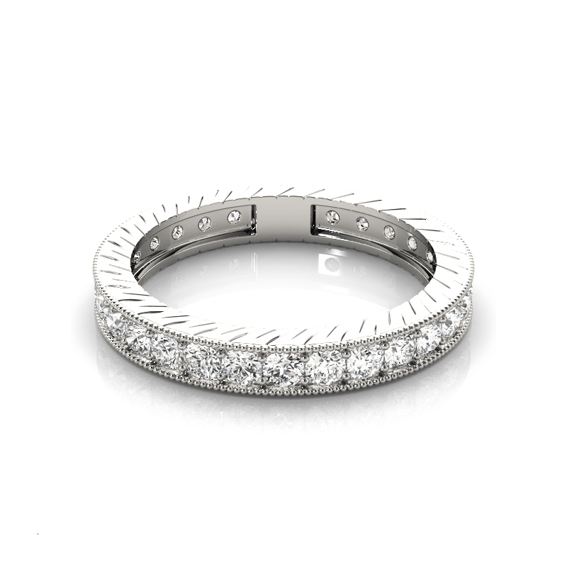 Wedding Rings LESF Bands 925 Sterling Silver Ring For Women Round SONA Stone Engagement Anniversary Gift 230822