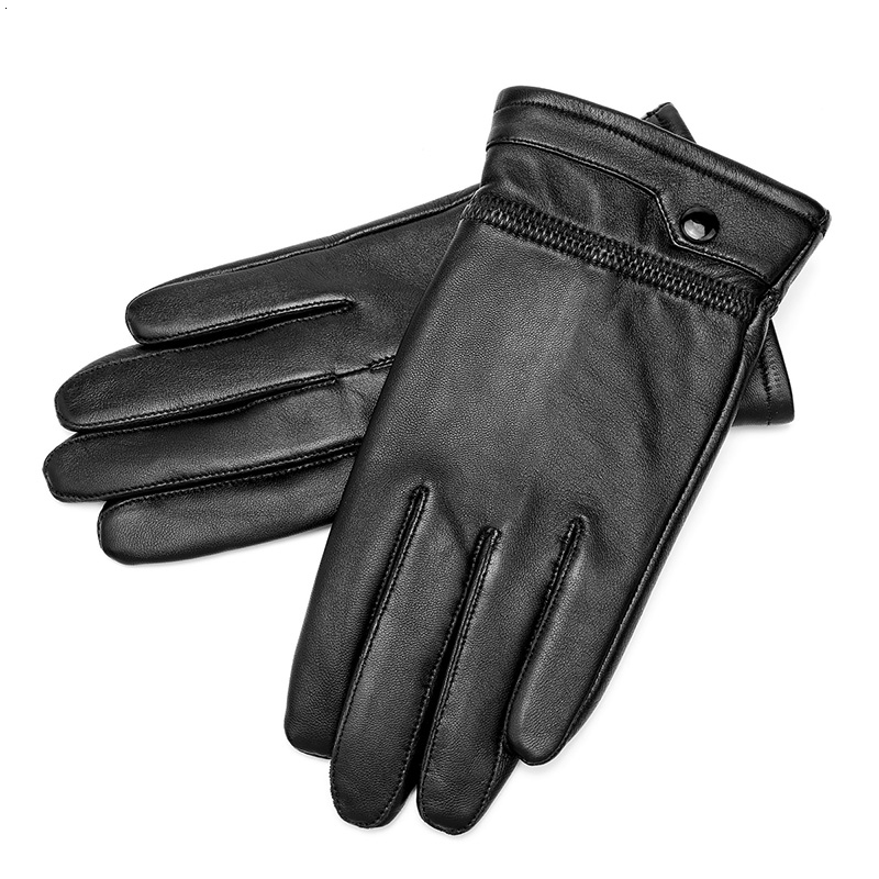 Five Fingers Gloves BISON DENIM Men Genuine Sheepskin Leather Gloves Windproof Thermal Warm Touchscreen Glove Winter Warm Mittens S002 230822
