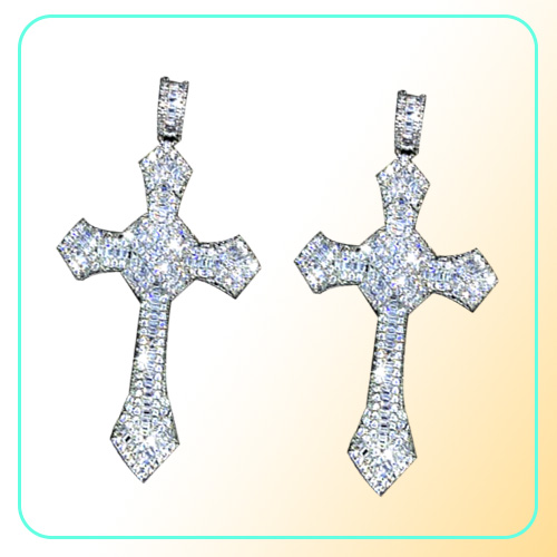 Iced Out Cross Pendant Necklace Mens Hip Hop Necklace Jewelry Womens Sweater Chain Necklaces271w