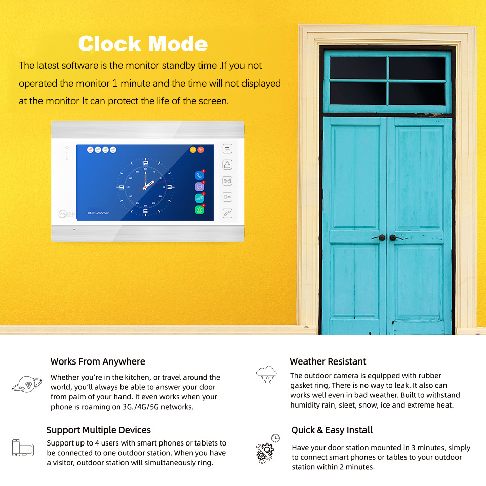 Tuya Smart Video Intercom Video Interphone Doorbell Camera 1080P WiFi Video Intercom For Home Security Protection