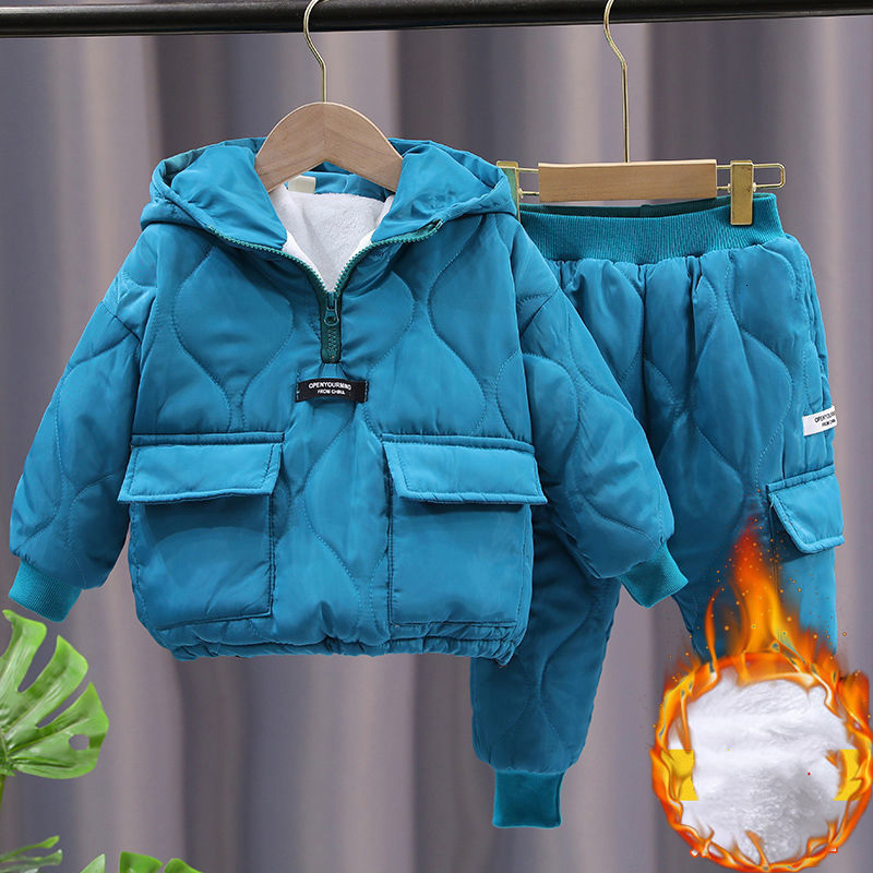 Clothing Sets 2023 Winter Girls Boys 2 10 Years Children Warm Thick Jackets Pants Suit Boy Coats Trousers Kids Tracksuit Outfit 230823