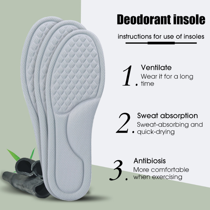 Shoe Parts Accessories 4PCS Soft Memory Foam Insoles for Shoes Men Women Deodorant AbsorbSweat Massage Sport Insole Feet Orthopedic Sole Running 23082