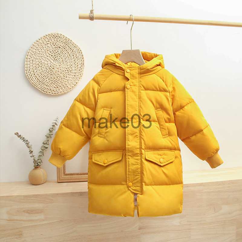 Down Coat Russia New Winter Long Thick Down Jacket for Girl Boys Clothes Hooded Parka Coat Kids Snowsuit Outerwear Clothing J230823