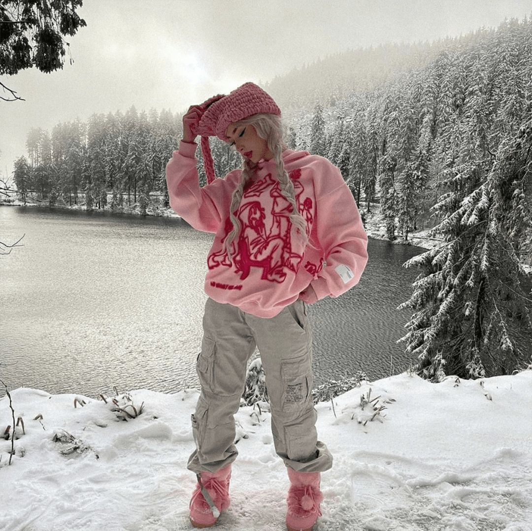 Men's Hoodies Sweatshirts Aelfric Eden Mens Y2K Cartoon Line Character Print Hoodie Harajuku Hip Hop Sweatshirt Pullover Hooded Streetwear Casual