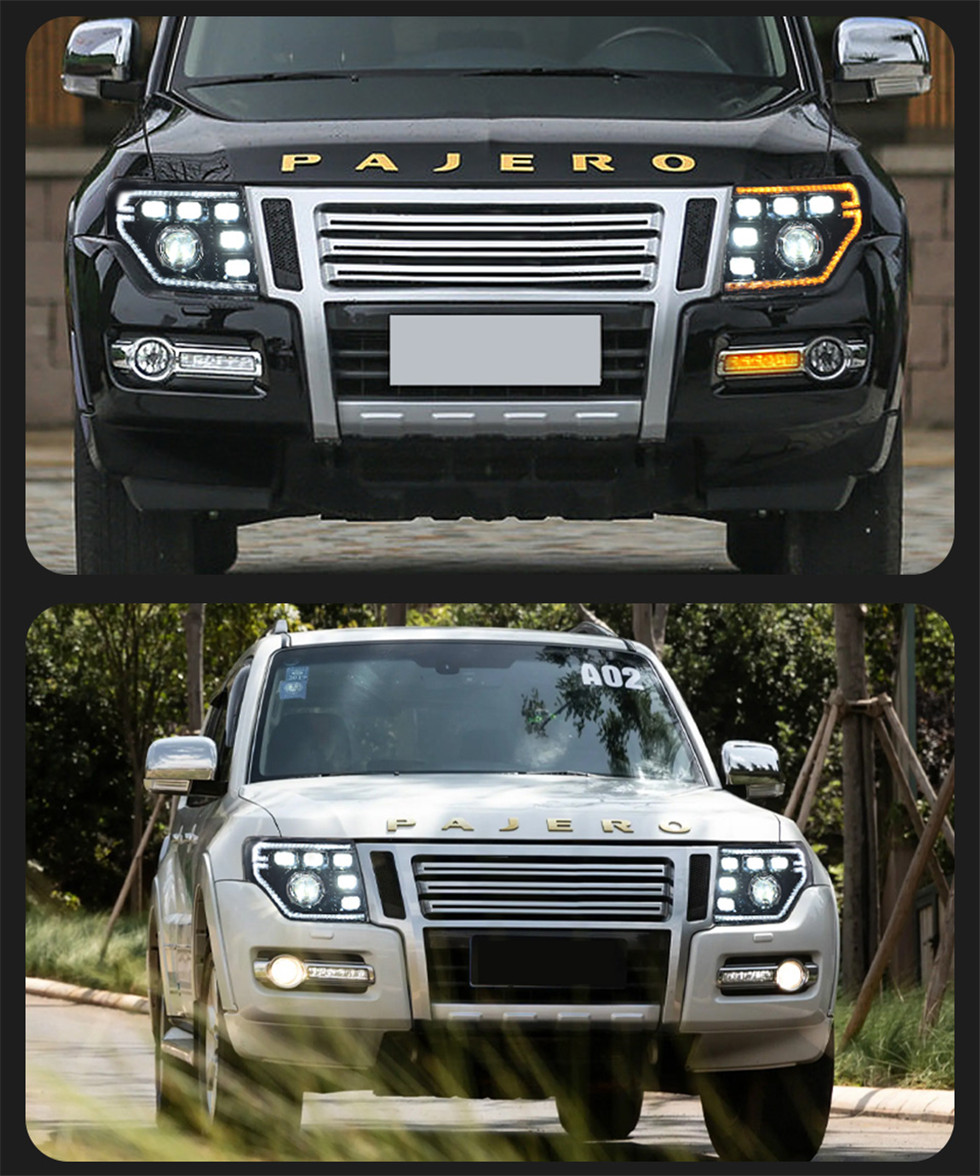 Auto Headlight For Pajero V97 Full LED Headlights 2009-20 21 V93 V95 LED Daytime Lights Dual Lens Signal Lamp