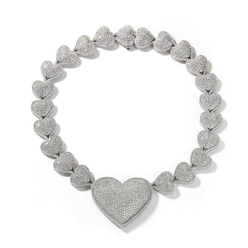 Strands Strings Uwin Heart Necklace With Big Cubic Zirconia Micropave Connected To End Charm Jewelry Women Accessories Gifts l230822