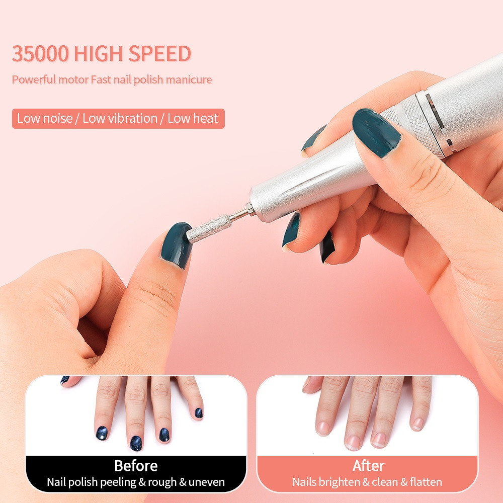 Nail Dryers 2 in 1 Wireless UV Nail Lamp Manicure Drill Grinder Machine 350000RPM Nail Gel File Polisher Nails Sander Fast Drying Nail Dryer 230824