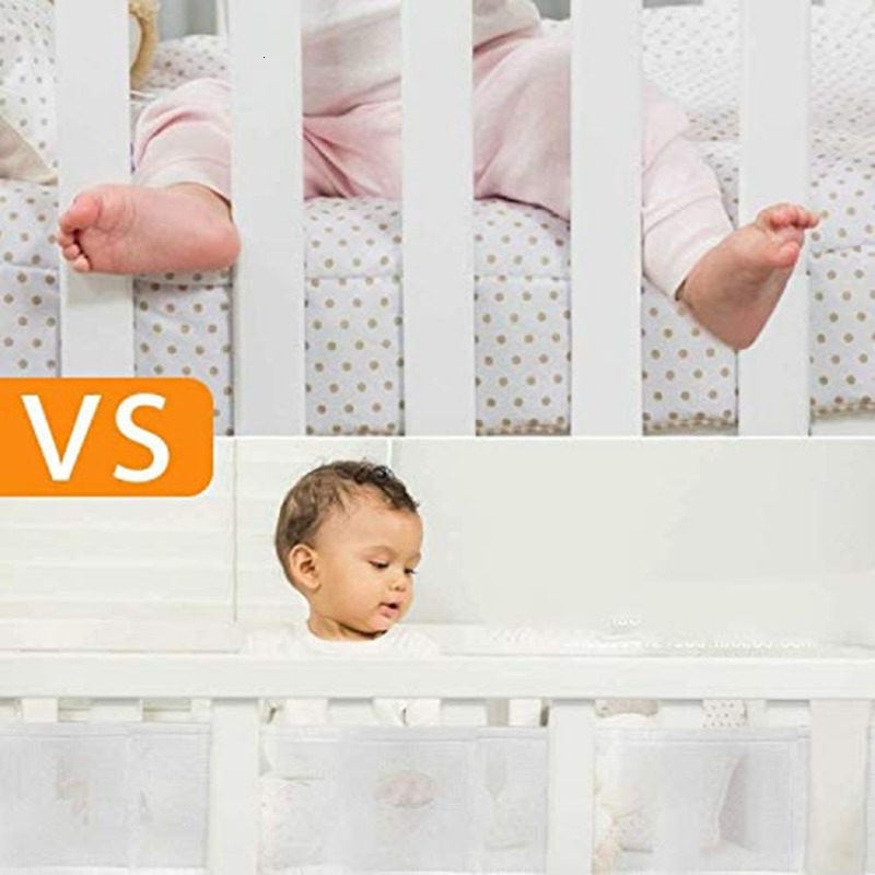 Bed Rails born Breathable Baby Classic Mesh Crib Liner Soft Fence Cot Bumpers Bedroom Accessories Bedding 2pcsSet 230824