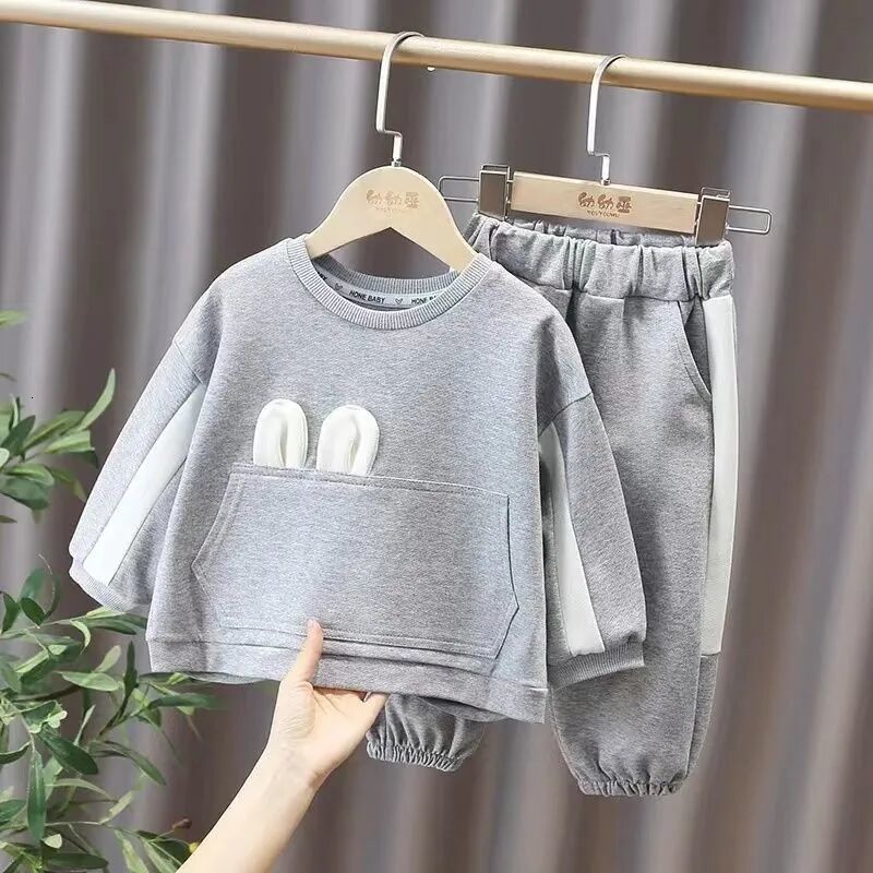 Clothing Sets Baby Girls Autumn Suit 2023 Spring and Fashion Cute Bow Loose Sweater Pants Two piece Children's 230823