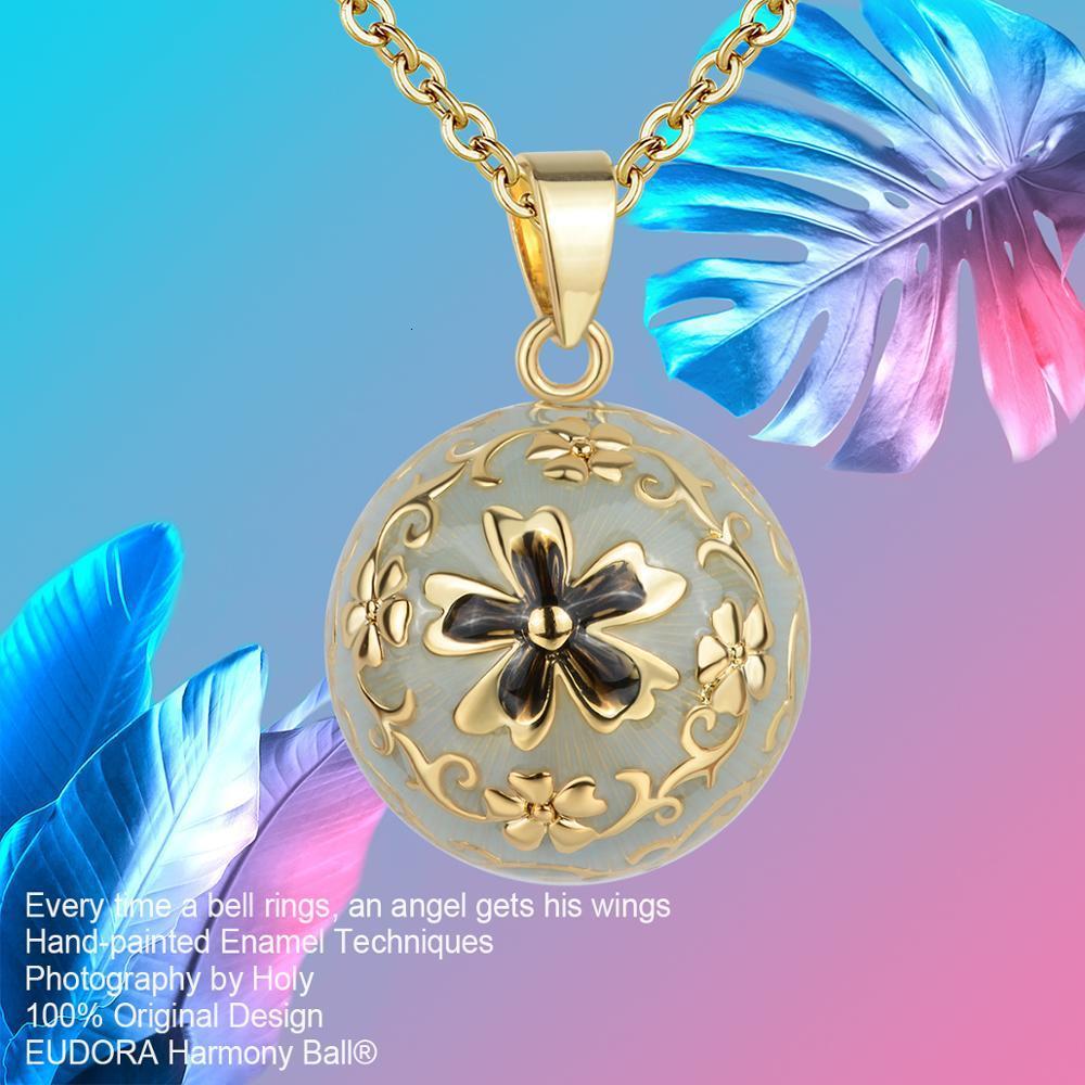 Charms Eudora Harmony Gold Color Flower Ball Necklace Chime ball Maternal Bell bola bell appease fetal prenatal bells pregnant women 230824
