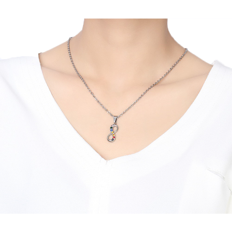 Endless Love 8 Shaped Pendant For Women Men Stainless Steel Infinity Gay Pride Necklace Chain Women Jewelry