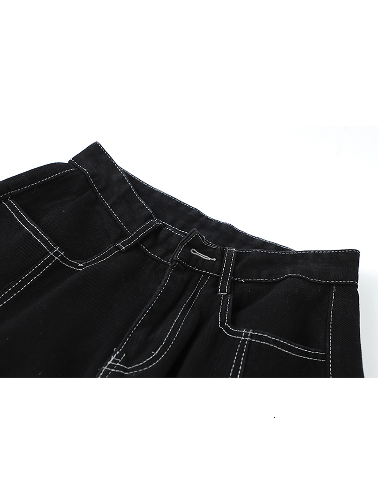 Women's Jeans Baggy Jeans Women Cargo Pants Vintage High Waist Streetwear Denim Pants Black Gothic Clothes Pockets Straight Wide Leg Trousers 230
