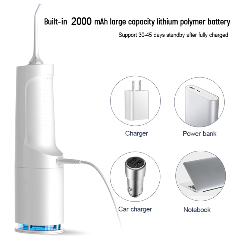 Other Oral Hygiene Portable Irrigator 360ml Large Capacity Water Dental Flosser IPX7 Waterproof Teeth Cleaning USB Rechargeable With 2 Jets 230824