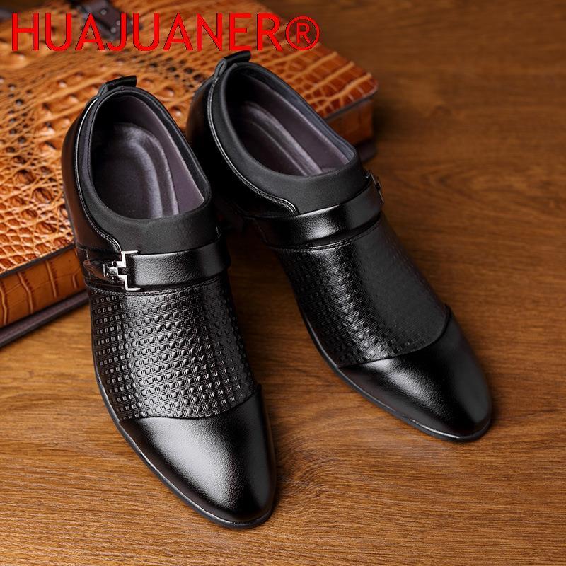 Dress Shoes Autumn Man Leather Shoes Slip On Flats Oxford Business Office Formal Wedding Shoe Pointed Toe Men Dress Leather Shoes 230824