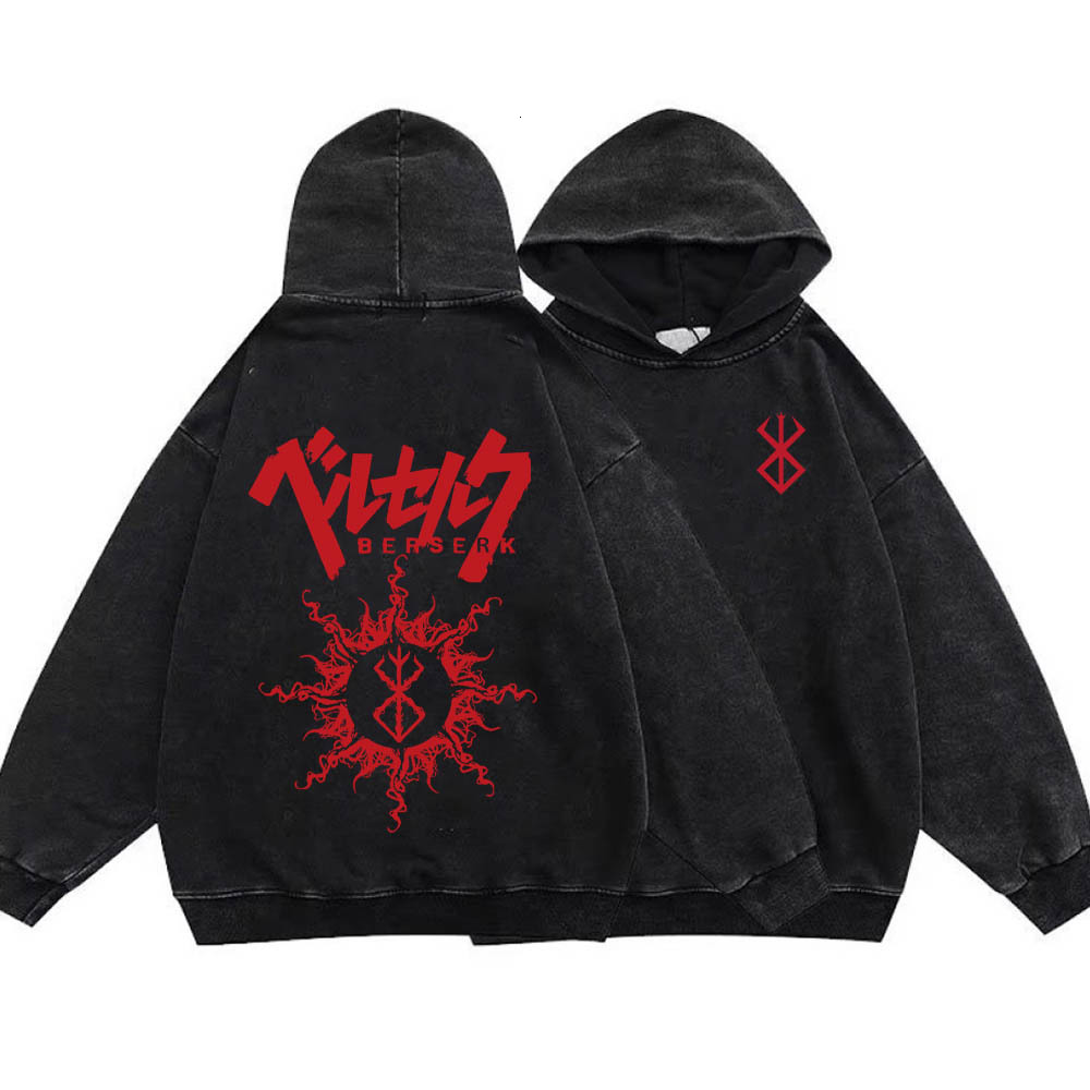 Men's Hoodies Sweatshirts Anime Casual Long Sleeve Sweater Oversized Berserk Hoodie Graphic Print Unisex Y2k Sweatshirt Guts Puck Top 230823