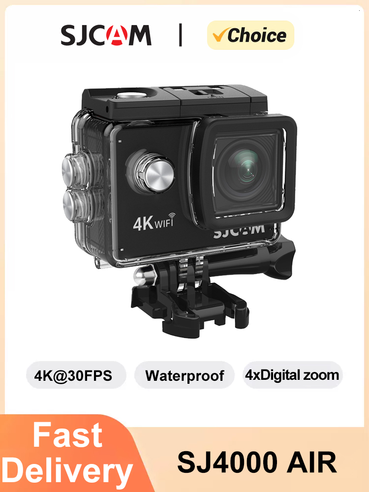 Weatherproof Cameras SJCAM Action Camera SJ4000 AIR 4K 30PFS 1080P 4x Zoom WIFI Motorcycle Bicycle Helmet Waterproof Cam Sports Video l230823