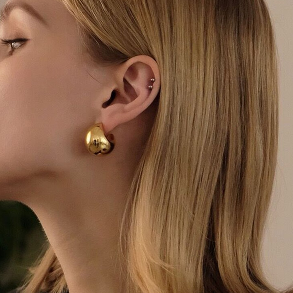 Charm Stainless Steel PVD Gold Plated Dupes Desinger Bold Stereoscopic Pear Drop Shape Waterdrop Stud Earrings Waterproof Jewelry 230823