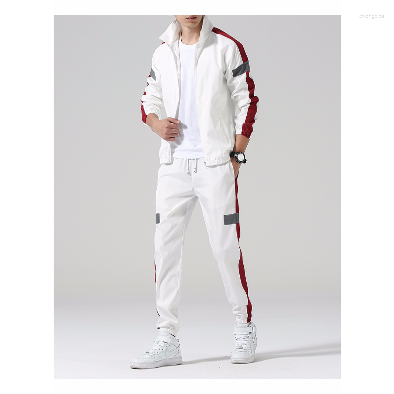 Men's Tracksuits Dropship Patchwork Set Pria Kasual Hip Hop 2023 Gaya Korea 2 Potong Pakaian Streetwear Olahraga Kebugaran