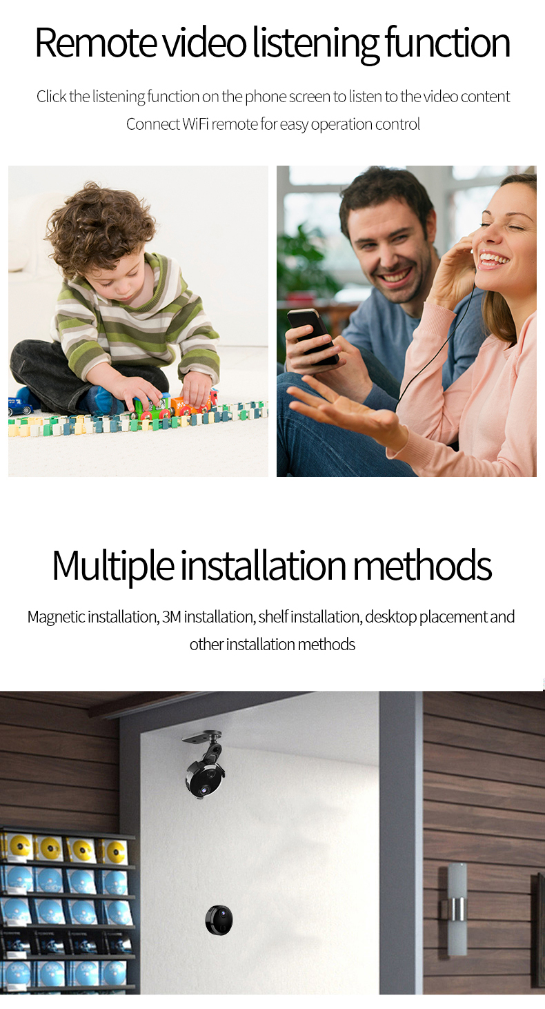 Weatherproof Cameras Camera wireless wifi HD 1080p IR night vision sports aerial p ography DV camera home 230823