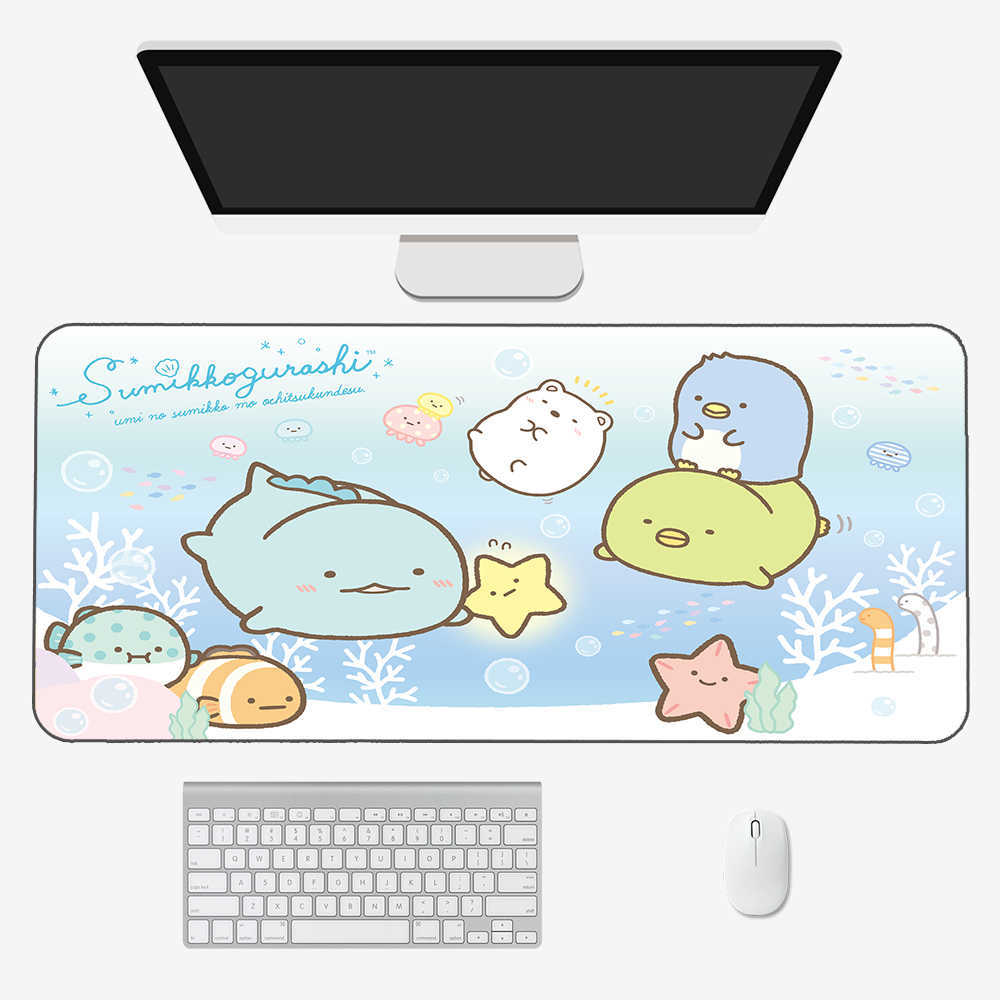 Mouse Pads Wrist Pink Sumikko Gurashi Mouse Pad Gabinete Gamer Table Gaming Accessories Keyboard Desk Mat Mousepad R230824