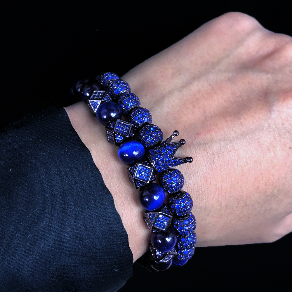 Bangle 2Pcs/ Set Women's Stretch Bracelets Natural Tiger Eye Stone Bracelet Jewelry Necklace Bracelet Gift Men's Bracelet 230824