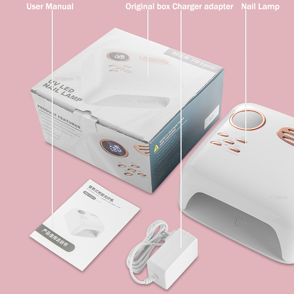 Nail Dryers Wireless UV Led Nail Lamp 72W Fast Nail Dryer UV Curing Lamp Cordless Rechargable Nail Drying Lamp for All Gel Nail Polish Alar 230824