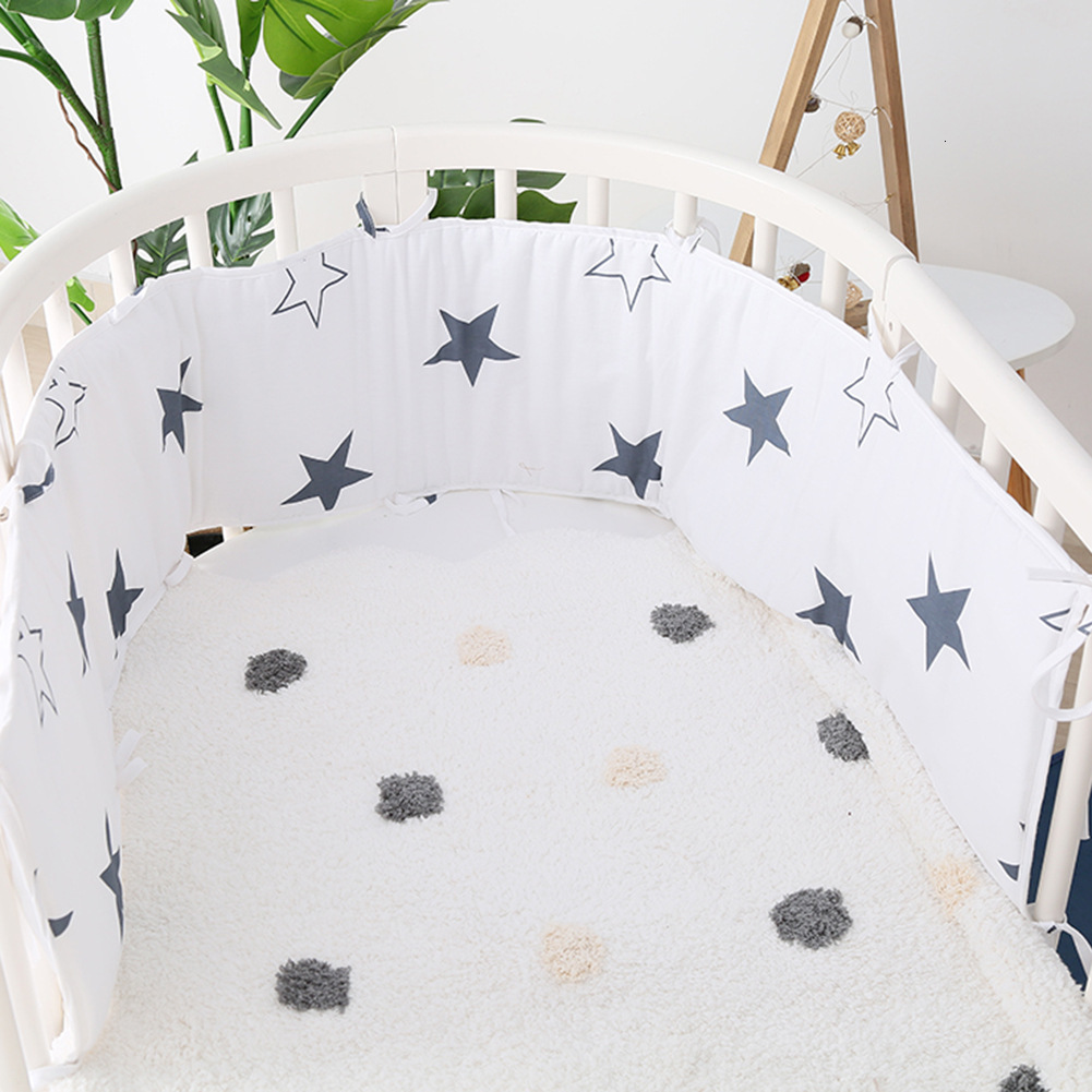 Bed Rails 180x30CM Breathable Summer Baby Bedding Bumper Collision Half Around crib set Cotton Printing Mesh Safety 230824