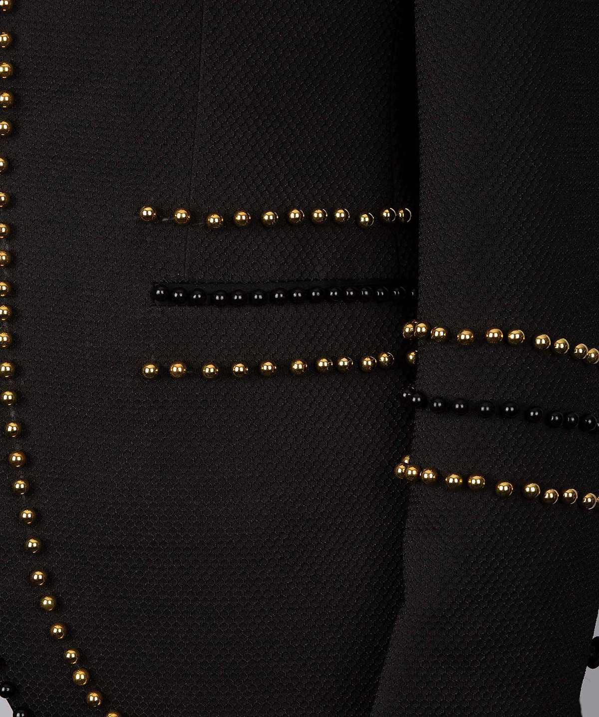 Wedding Men's Suits Design Gold Beads Peaked Lapel Tuxedos Formal Slim Fit Groom Wear 2 Pieces Jacket And Pants