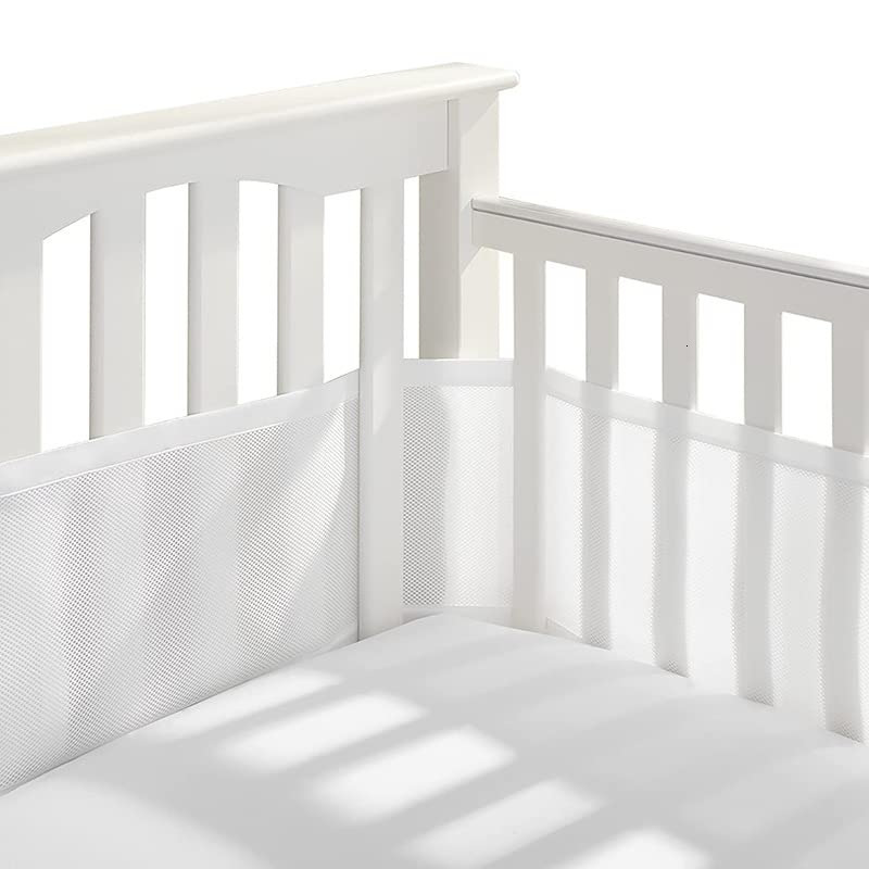 Bed Rails Baby Mesh Crib Bumper 2PcsSet Liner Breathable Summer Infant Bedding Bumpers born Cot Around Protector 230824