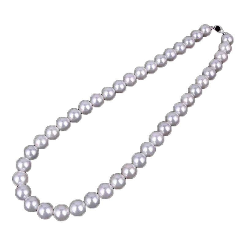 Classic Elegant White 75 mm Diameter Pearl Necklace for Women Men Girls Teens Wedding Banquet Necklaces Trend