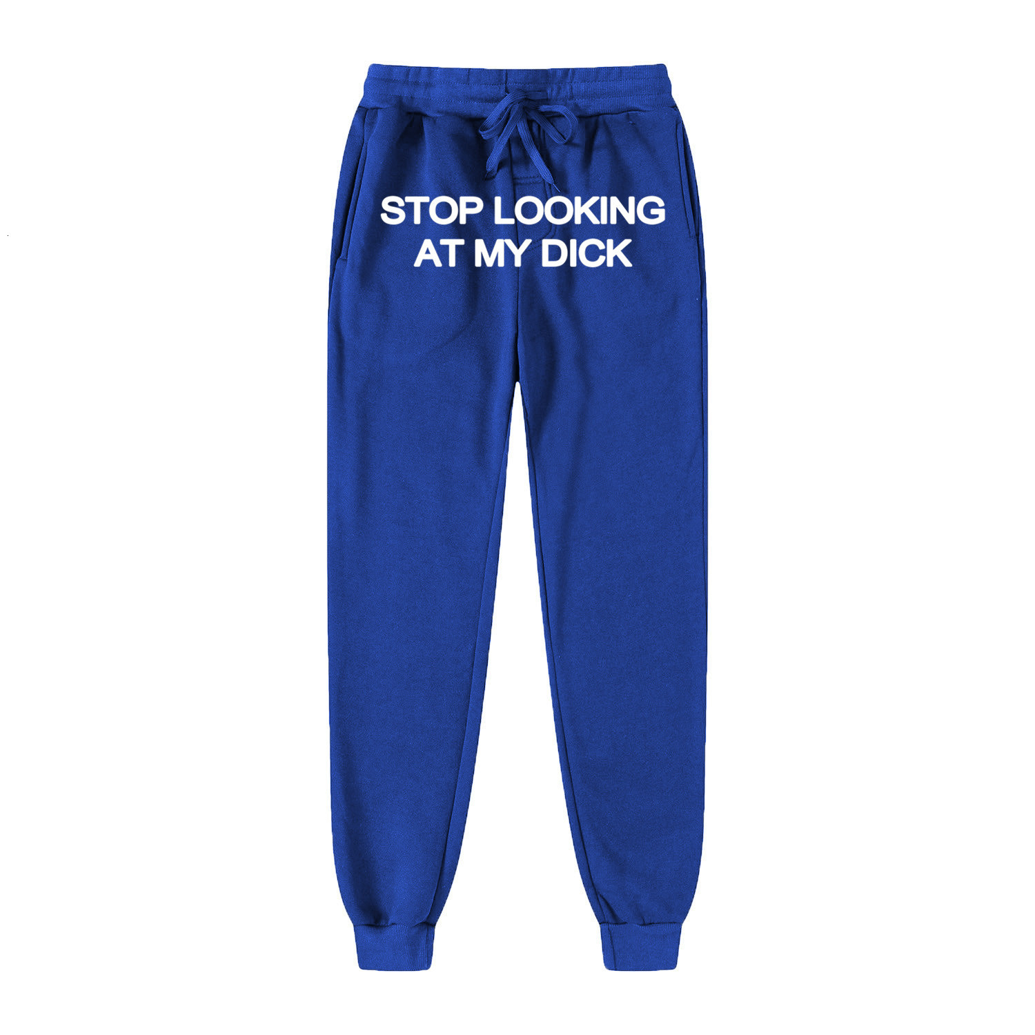 Men's Pants Sweat pants men women runners stop looking at my dick sweatpants hip hop print high waist streetwear hippie 230824