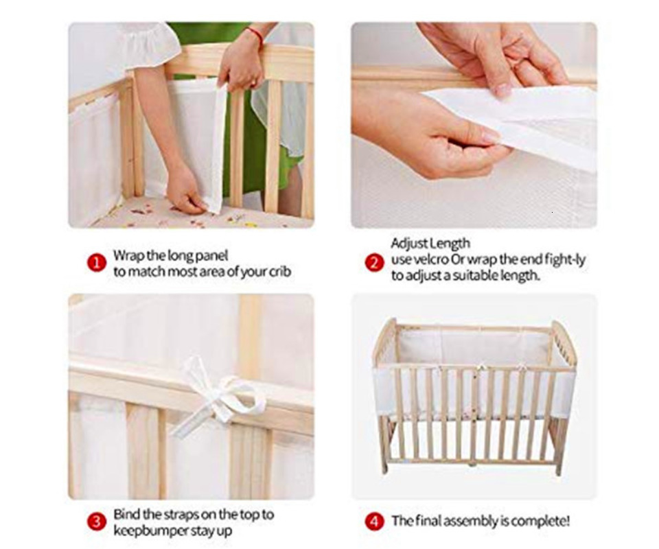 Bed Rails born Breathable Baby Classic Mesh Crib Liner Soft Fence Cot Bumpers Bedroom Accessories Bedding 2pcsSet 230824