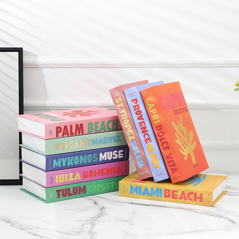 Decorative Objects Figurines Vacation Series Books for Decoration Home Fashion Simulation Decor Modern Study Living Room Soft Book 230823