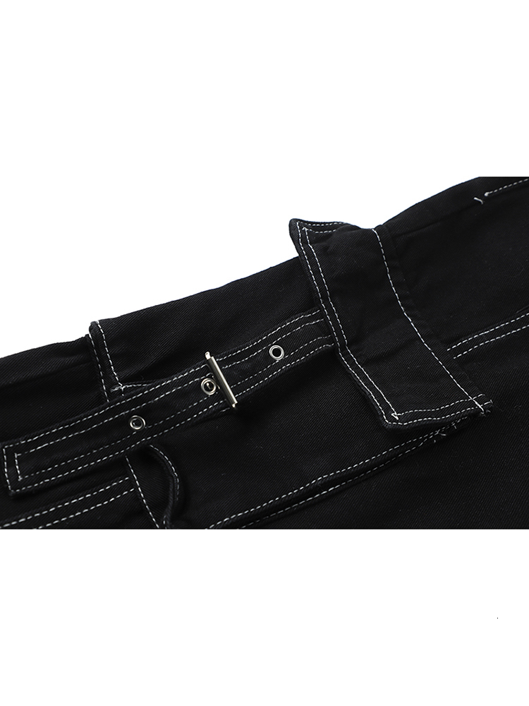 Women's Jeans Baggy Jeans Women Cargo Pants Vintage High Waist Streetwear Denim Pants Black Gothic Clothes Pockets Straight Wide Leg Trousers 230